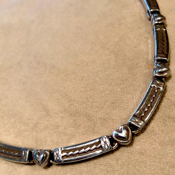 Retired Vintage HTF Brighton heart bar chocker necklace - Picture 2 of 12